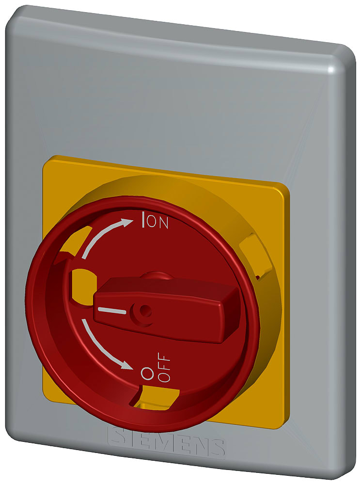 SIEMENS - SIE3RV19234E Mostrina frontale in materiale isolante IP55, comando rotativo di OFF DI EMERGENZA gr. costr. S0, S2, S3