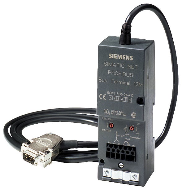 SIEMENS - SIE6GK15000AA10 Bus-terminal 12M per PROFIBUS, velocità di trasmissione da 9,6kbit/s a 12Mbit/s