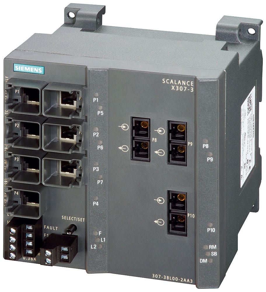 SIEMENS - SIE6GK53073BM102AA3 SCALANCE X307-3LD, managed switch di Layer 2, 7x RJ45, 3x singlemode SC