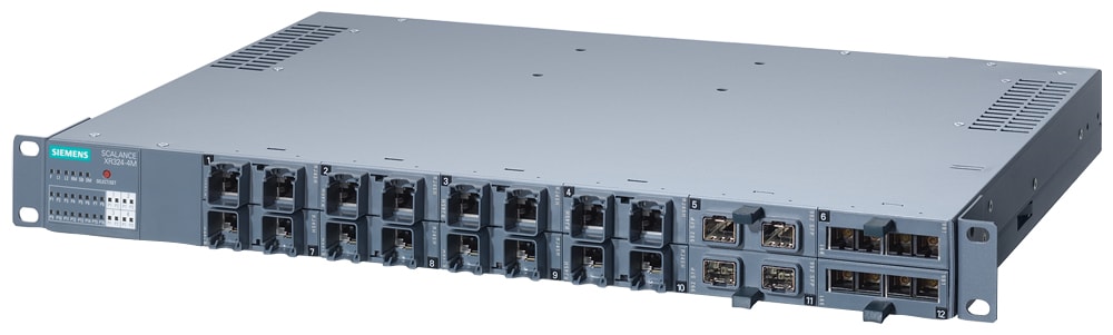SIEMENS - SIE6GK53244GG103ER2 SCALANCE XR324-4M EEC man.sw.L2 16x RJ45 4x vani p.mezzi trasm. porte fr. AC230V