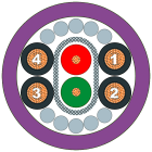 SIEMENS - SIE6XV18307BH50 PB ECOFAST Hybrid Cable, 2x Cu 0,64 mm, 4x Cu 1,5 mm², spina/presa ECOFAST, 5 m