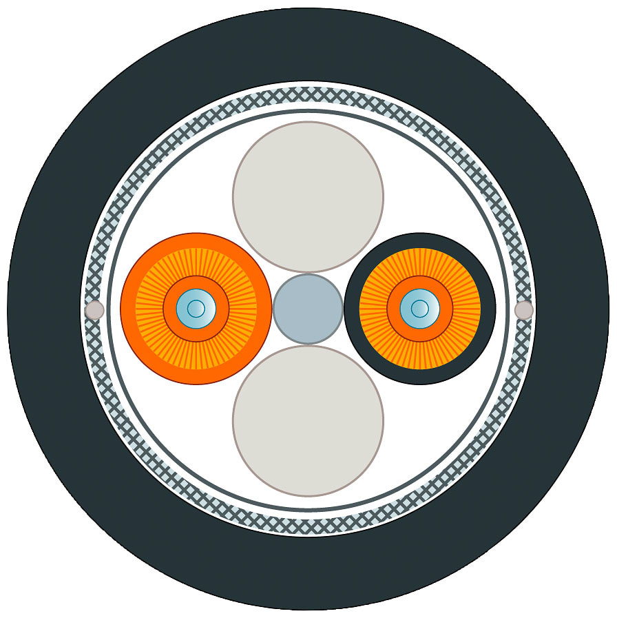SIEMENS - SIE6XV18733GT10 FO Ground Cable 50/125/1400 (OM 2), MM, 2x 2 ST, protezione antiroditori, 100m