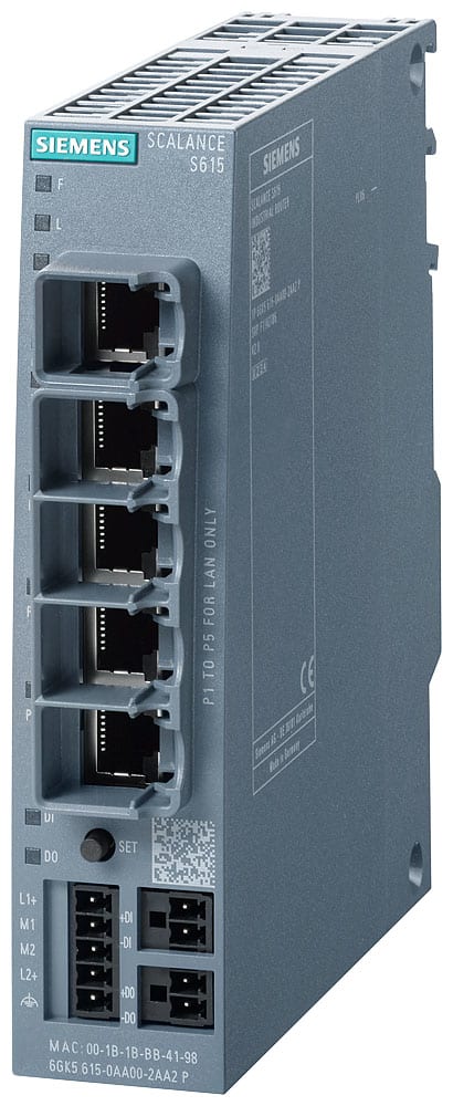 SIEMENS - SIE6GK56150AA002AA2 SCALANCE S615 Industrial Security Appliance, VPN, firewall, 5 x RJ45