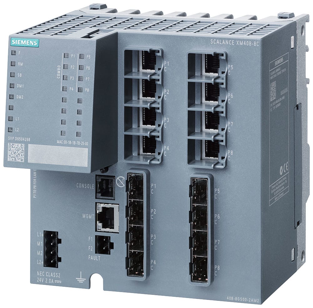 SIEMENS - SIE6GK54088GS002AM2 SCALANCE XM408-4C, managed switch di Layer 2, 8x RJ45, 8x SFP, con 8 porte combo