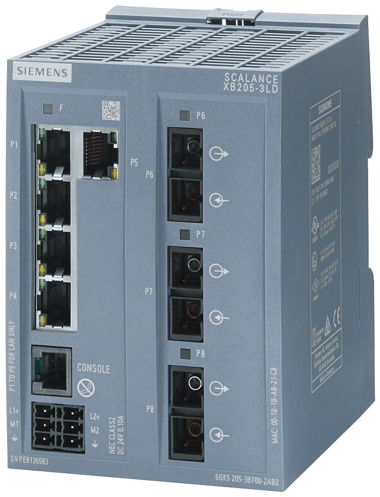SIEMENS - SIE6GK52053BF002AB2 SCALANCE XB205-3LD, managed switch Layer2, 5x RJ45, 3x singlemode SC, def: PN IO