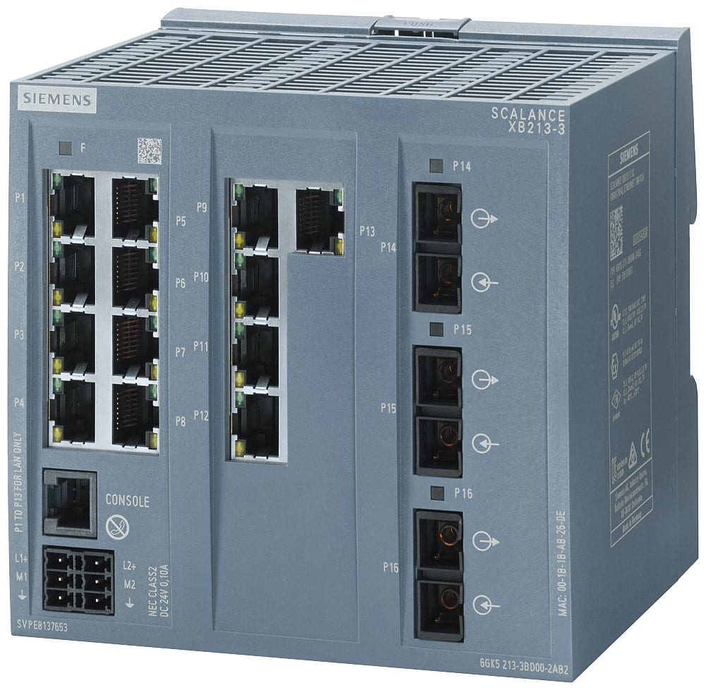 SIEMENS - SIE6GK52133BD002AB2 SCALANCE XB213-3, managed switch Layer 2, 13x RJ45, 3x multimode SC, def: PN IO