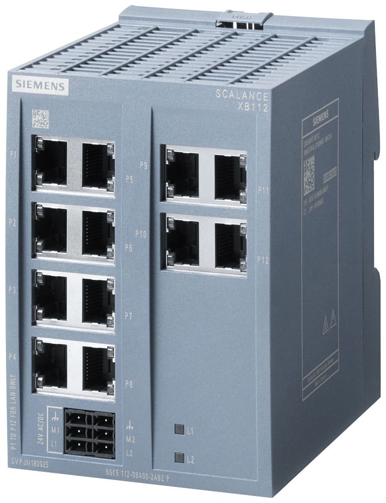 SIEMENS - SIE6GK51120BA002AB2 SCALANCE XB112, unmanaged switch, 12x porte RJ45 da 10/100 Mbit/s