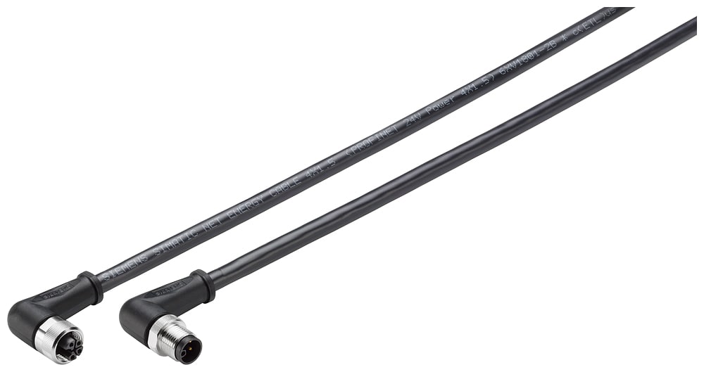 SIEMENS - SIE6XV18016GH20 Power Connecting Cable M12-90 maschio/M12-90 femmina per alim. di RF18xc, 2,0 m