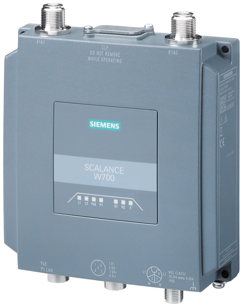 SIEMENS - SIE6GK57661GE003DA0 IWLAN Client/WLAN Bridge,IP65, IEEE 802.11ax, M12, 2x N-Connect, slot CLP, DI/DO