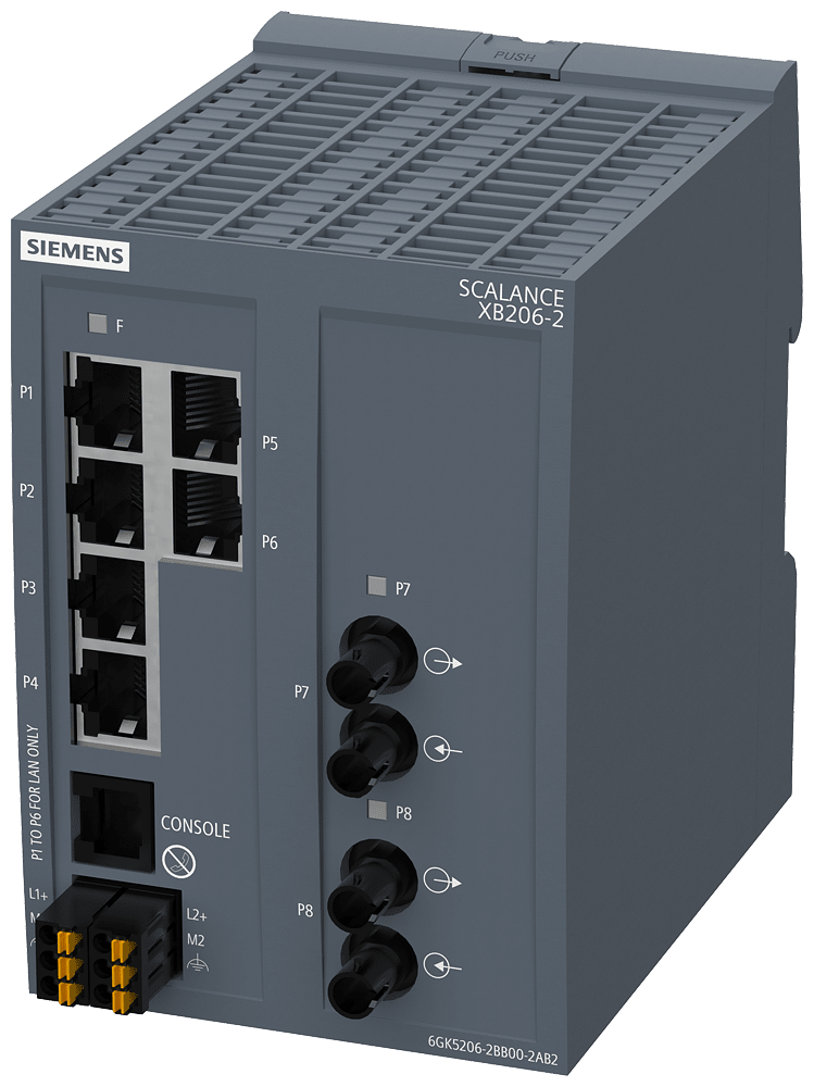 SIEMENS - SIE6GK52062BB002AB2 SCALANCE XB206-2, managed switch Layer2, 6xRJ45, 2xMultimode ST/BFOC, def: PN IO