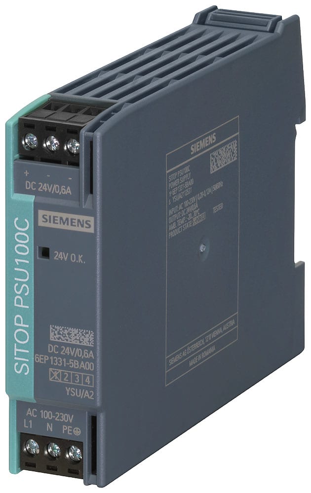 SIEMENS - SIE6EP13315BA00 Alimentatore SITOP PSU100C, monofase DC 24 V/0,6 A