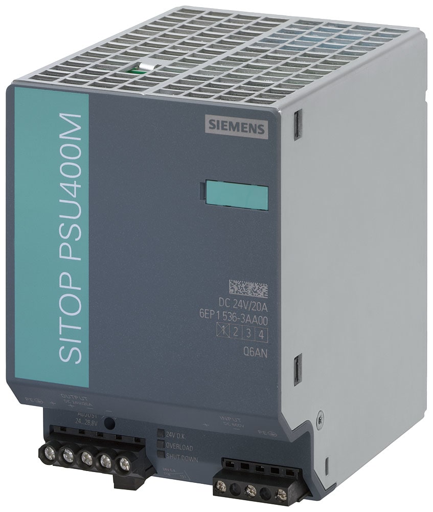 SIEMENS - SIE6EP15363AA00 Alimentatore SITOP PSU400M DC/DC, DC 600 V, DC 24 V/20 A