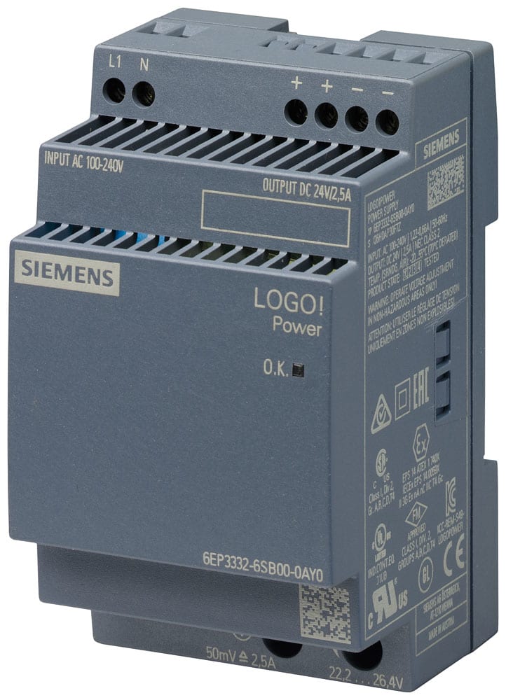 SIEMENS - SIE6EP33326SB000AY0 LOGO!POWER 1AC DC24V 2.5A