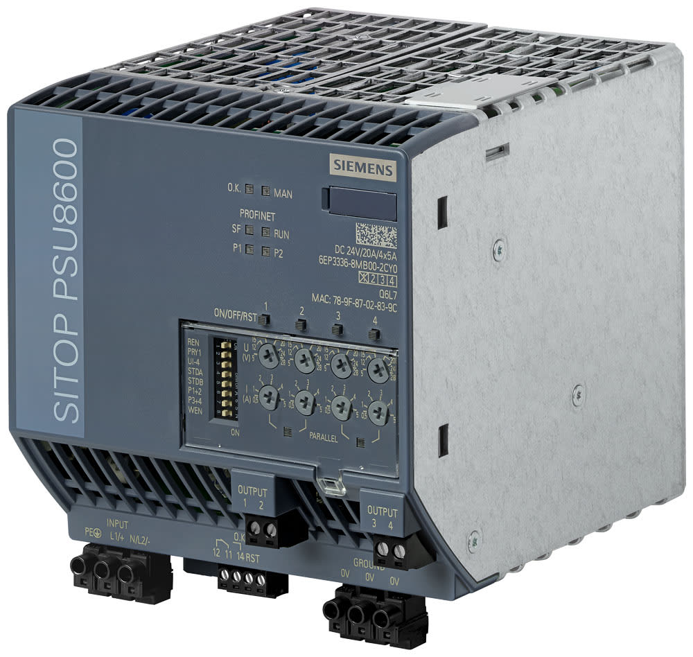 SIEMENS - SIE6EP33368MB002CY0 SITOP PSU8600 1AC 20A/4X5A PN