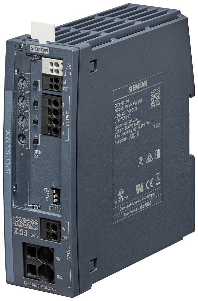 SIEMENS - SIE6EP44487FB003CX0 Modulo sel. SITOP SEL1200,DC48V/4x 1 ... 10A cont. segnal. cum. o monitor diag.