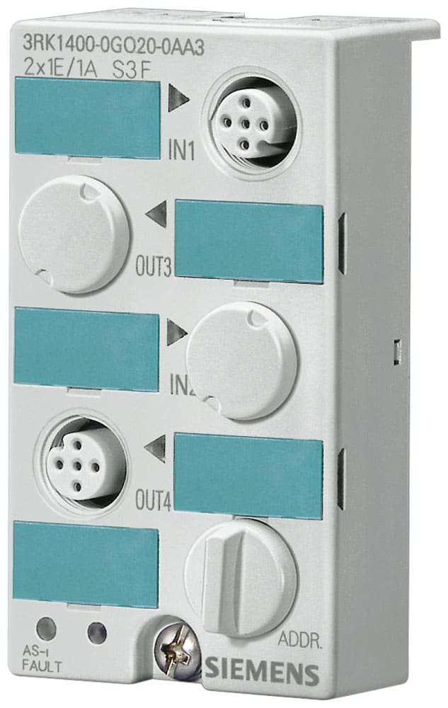 SIEMENS - SIE3RK14000GQ200AA3 Modulo compatto AS-i K45, digitale, 2 x 1DI/1DQ, IP67, 2 x 1 ingressi/uscite, 2 x prese M12