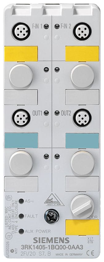 SIEMENS - SIE3RK14051BQ000AA3 Modulo ASIsafe K60F, due ingressi sicuri 2FDI e due uscite standard 2DQ