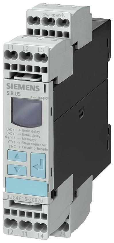 SIEMENS - SIE3UG45112BQ20 Relè di controllo, analogico, controllo di sequenza fasi, 3 x AC 420-690 V 50 ... 60 Hz