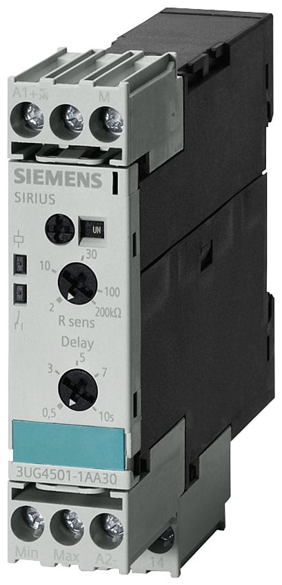 SIEMENS - SIE3UG45011AW30 Relè di controllo analogico, controllo di resistenza da 2 a 200 kOhm