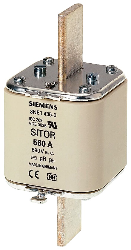 SIEMENS - SIE3NE14380 Cartuccia fusibile SITOR, con contatti a coltello, NH3, In: 800 A, gS, Un AC: 690 V