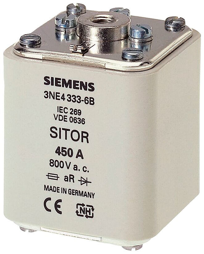 SIEMENS - SIE3NE43376 Cartuccia fusibile SITOR, con filettatura interna bilaterale, In: 710 A, aR