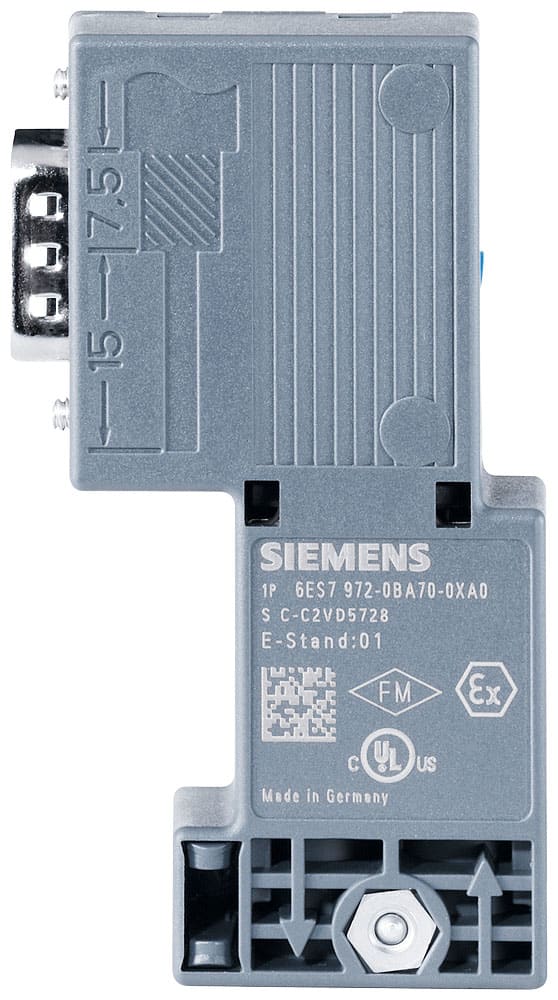 SIEMENS - SIE6ES79720BA700XA0 SIMATIC DP Connettore PROFIBUS RS 485, FastConnect, senza presa PG, 90°