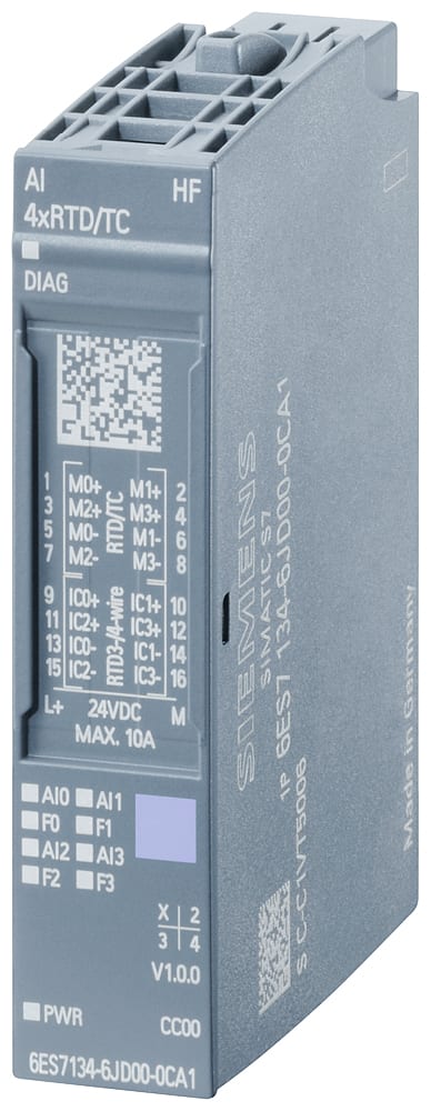 SIEMENS - SIE6ES71346JD000CA1 SIMATIC ET 200SP AI 4xRTD/TC 2-/3-/4-wire HF UI 1
