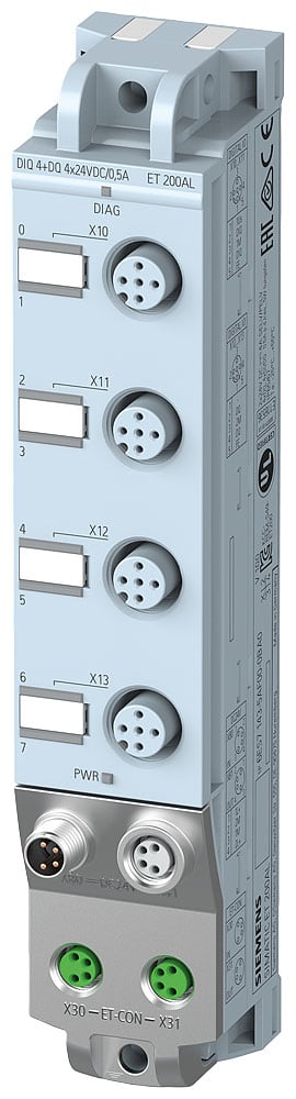 SIEMENS - SIE6ES71435AF000BA0 SIMATIC ET 200AL DIQ 4+DQ 4 x DC 24 V/0,5 A 4 x M12