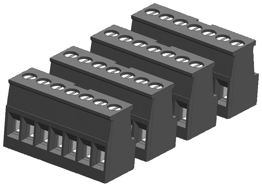 SIEMENS - SIE6ES72921BG300XA0 CONNECTOR BLOCK, 7 TERMINAL, GOLD (4/PK)
