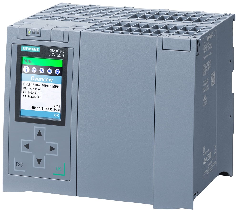 SIEMENS - SIE6ES75184AX001AC0 CPU 1518-4 PN/DP MFP + C/C++ RT + OPC UA