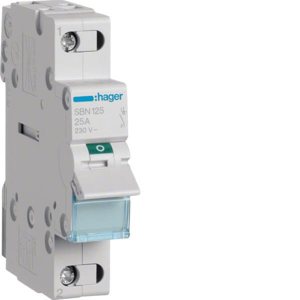 HAGER - HAGSBN125 INTERRUTTORE NON AUT 1 POLO 25A 1 MOD