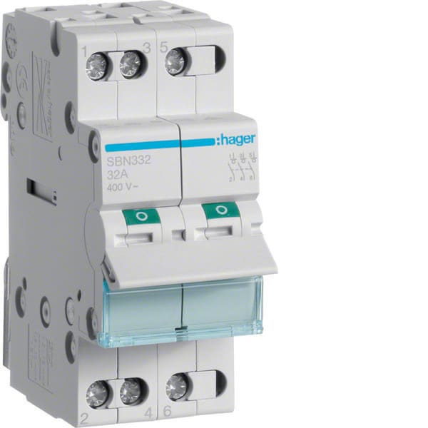 HAGER - HAGSBN332 INTERRUTTORE NON AUT 3 POLI 32A 2 MOD