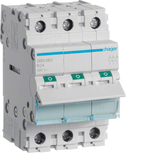 HAGER - HAGSBN380 INTERRUTTORE NON AUT 3 POLI 80A 3 MOD