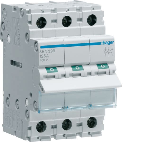 HAGER - HAGSBN399 INTERRUTTORE NON AUT 3 POLI 125A 3 MOD