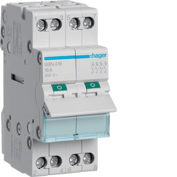 HAGER - HAGSBN416 INTERRUTTORE NON AUT 4 POLI 16A 2 MOD