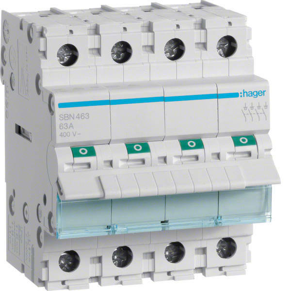 HAGER - HAGSBN463 INTERRUTTORE NON AUT 4 POLI 63A 4 MOD