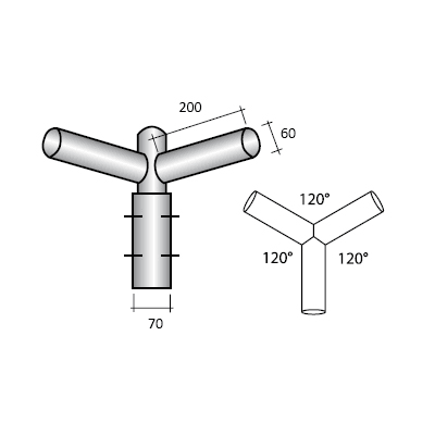 SEM - SEM4313 TESTA PALO 3 BRACCI ZINCATA