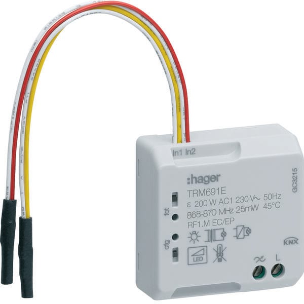 HAGER - HAGTRM691E MOD.KNX RF 2 IN + 1 DIM 200W 230V 2 FILI