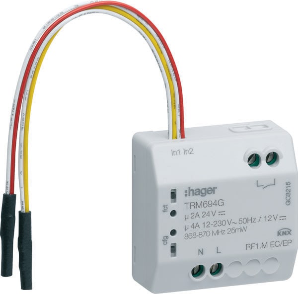 HAGER - HAGTRM694G MOD.KNX RF 2 IN + 1 OUT SELV 4A AC1 230V