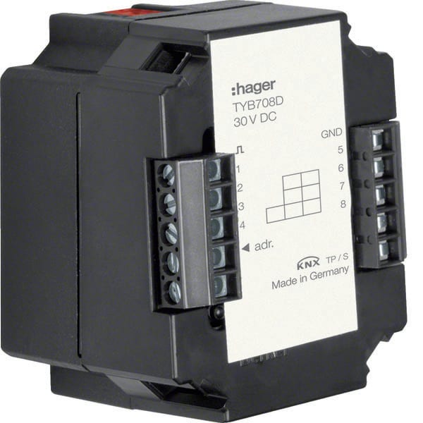 HAGER - HAGTYB708D MOD.KNX TP UNIV 8 IN / 8 OUT / 4 IN + 4