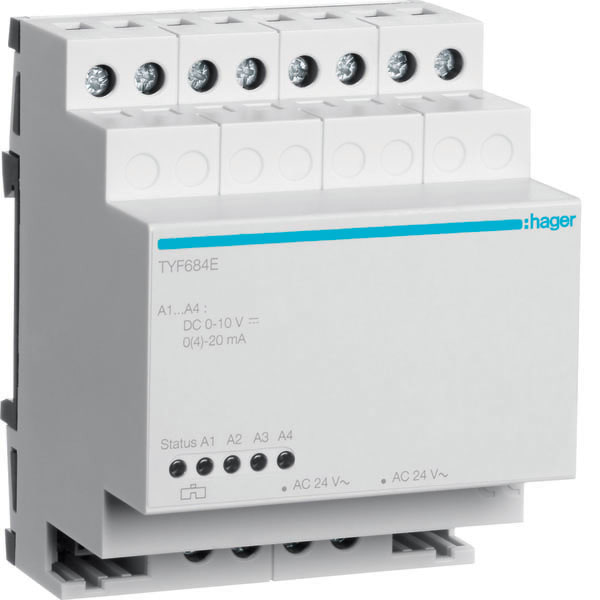 HAGER - HAGTYF684E ESTENS. MOD KNX 4 OUT ANALOGICHE 4M 24VA