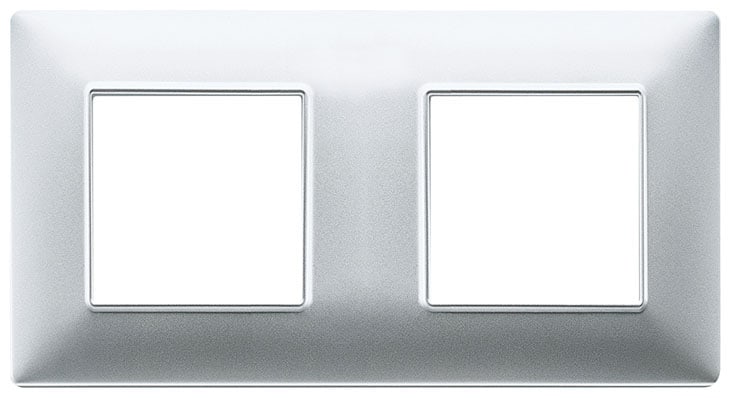 VIMAR SPA - VIW14643.20 PLACCA 4M (2+2) INT71 ARGENTO OPACO