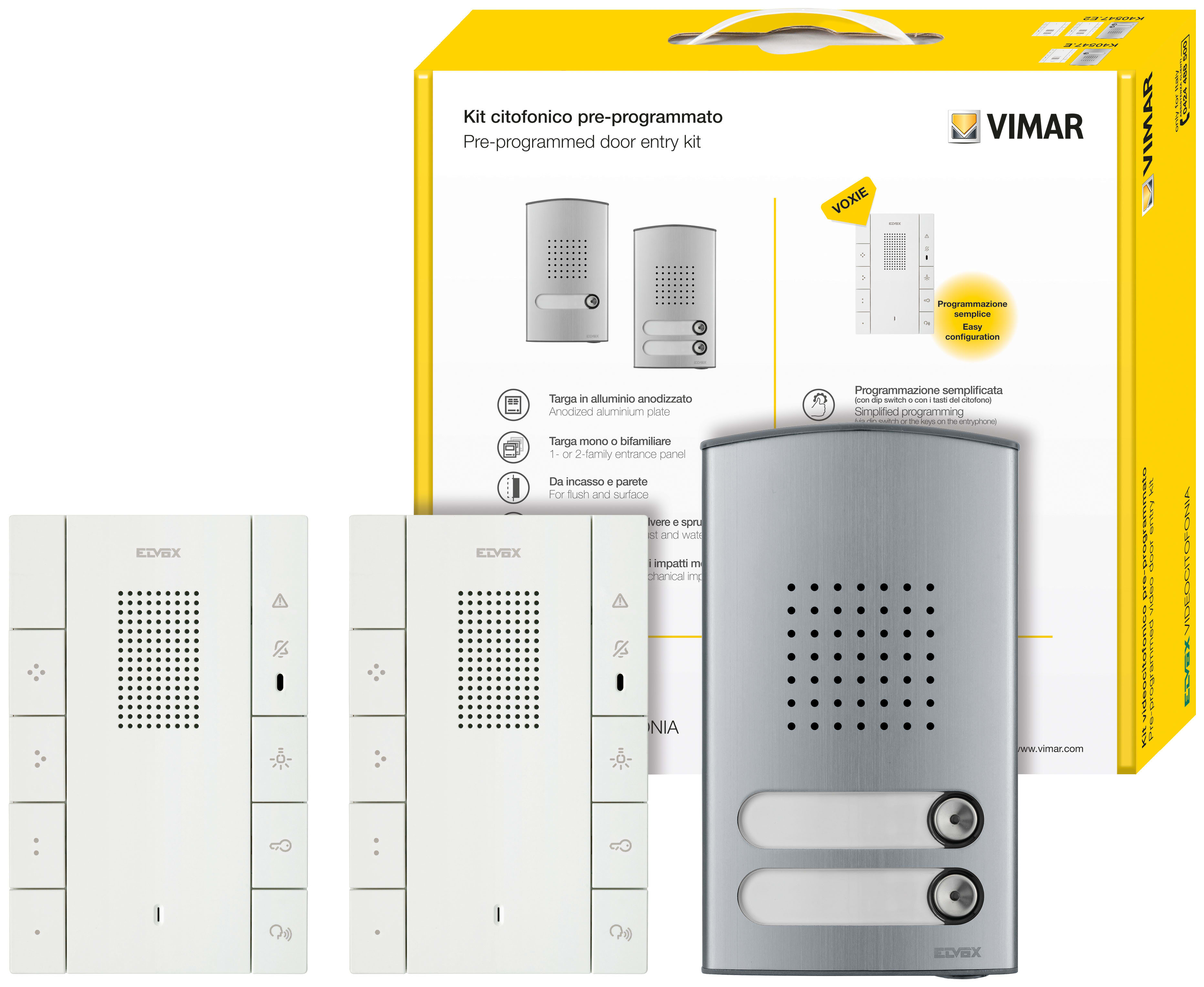 VIMAR SPA - VIWK40547.E2 KIT CITOFONICO 2F+ BIFAM. 40547+40142