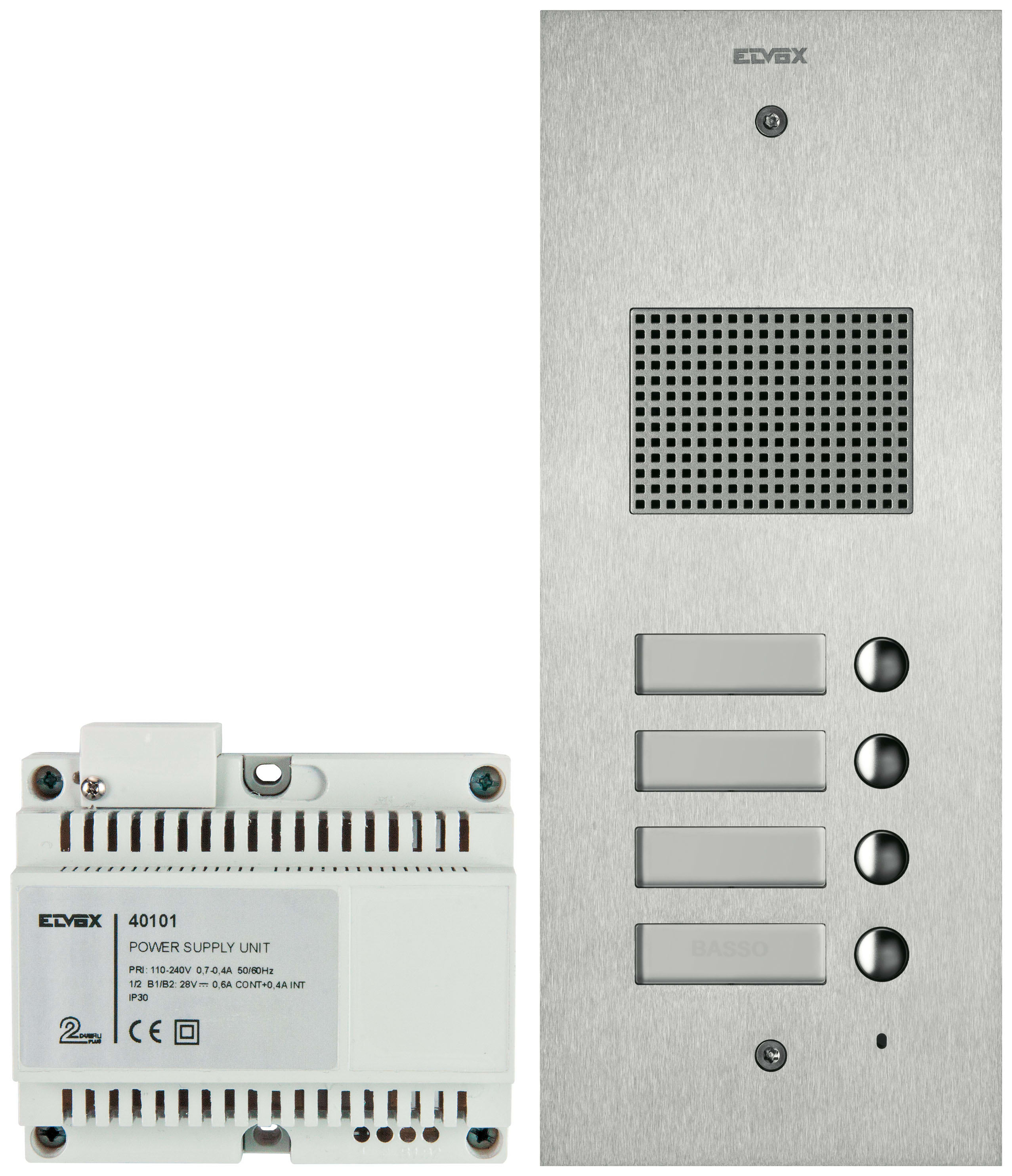 VIMAR SPA - VIWK41504 KIT STEELY 2F+ AUDIO 4 PULSANTI ACCIAIO