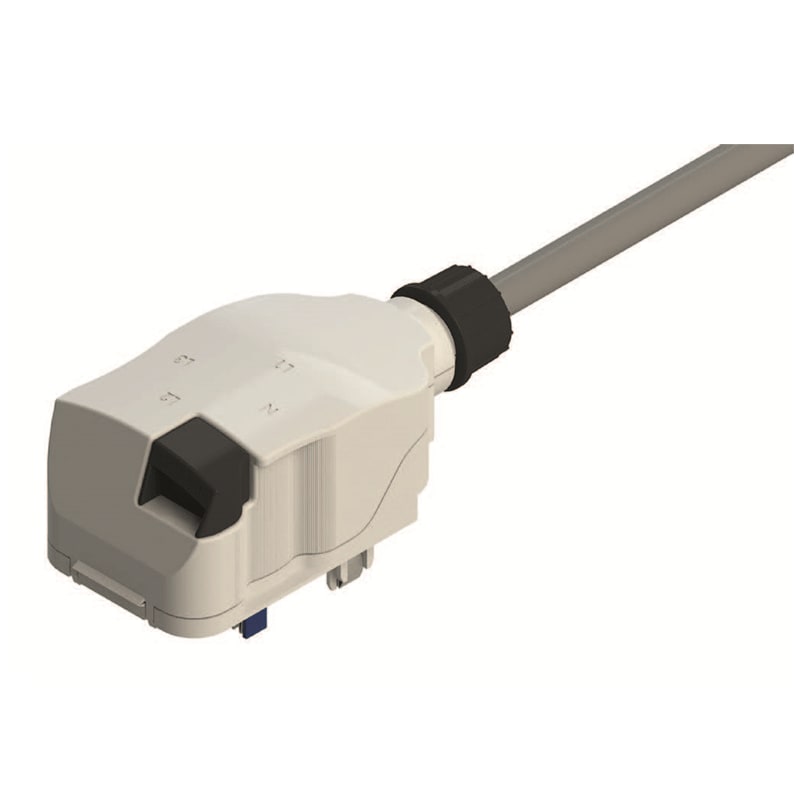 DKC POWER SOLUTIONS - HRCLTN70APS07AA000 Spina a selezione di fase 6,3A N/L con fusibile, cavo tipo H05Z1Z1F 3x1 mmq, 0,8 m